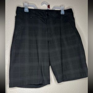 Lululemon Mens Shorts Sz 34x10 Gray Plaid Pockets Logo Summer Lounge Outdoor